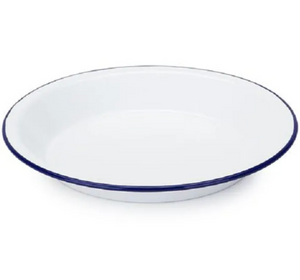 Falconware Enamel Pie Plate - Blue & White