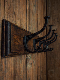 Wooden Hook Board - 5 Hooks